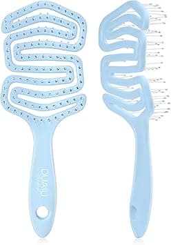 DUAIU Detangle Hair Brush Women Men Paddle Brush with Exclusive Ultrasoft bending Bristles and Body Hair Comb Glide Through Tangles with Ease Curl Hairbrush for All TypesCurly Straight Wet Dry