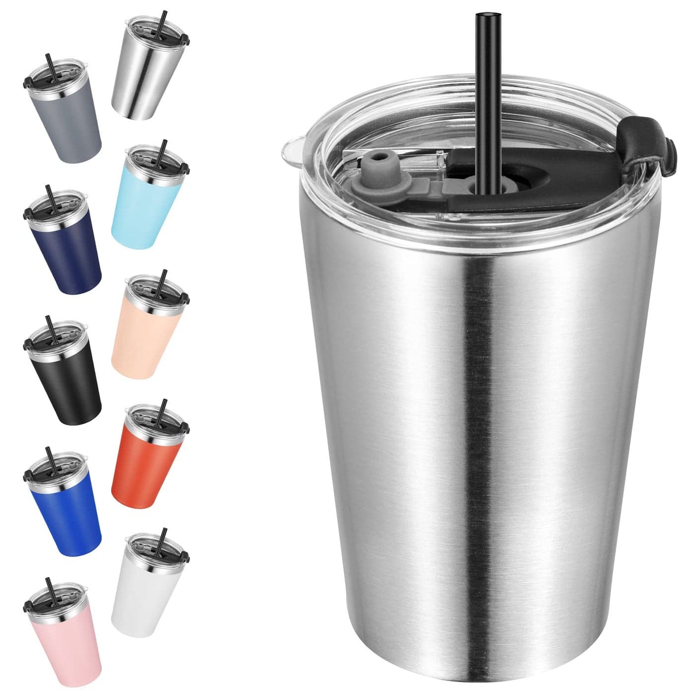 VEGOND 12oz Tumbler Stainless Steel Tumbler bulk Vacuum Insulated Double Wall Travel Tumbler with Lid and Straw Reusable Tumbler Stainless 1 Pack