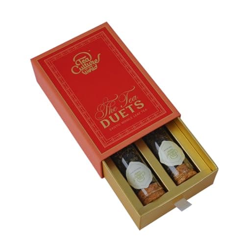 Tea Culture of The World Duet Gift Set | Moroccan Mint & Whole Leaf Green Tea | 2 Glass Tubes (34g, 17 Servings)