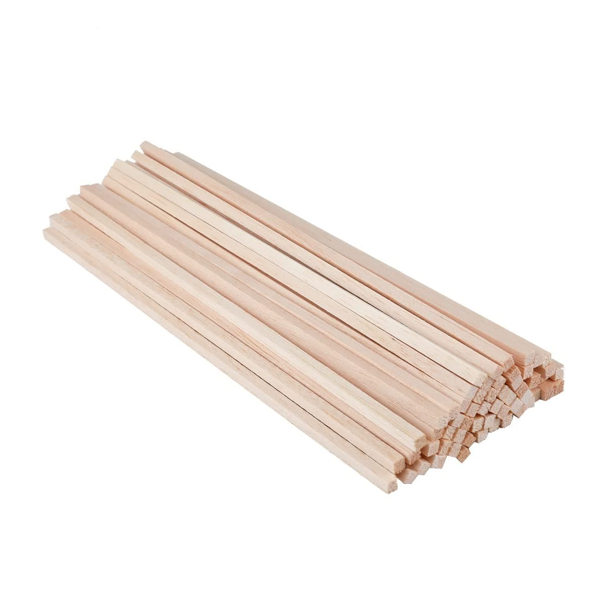 iUoczi 60 Pack Square Wood Dowel Rods 14x14x12 Inch Balsa Wood Sticks Natural Wood Color Unfinished Wood for Cricut Maker Make Models of House Airplane Ship Boat DIY Wooden6x6x305mm