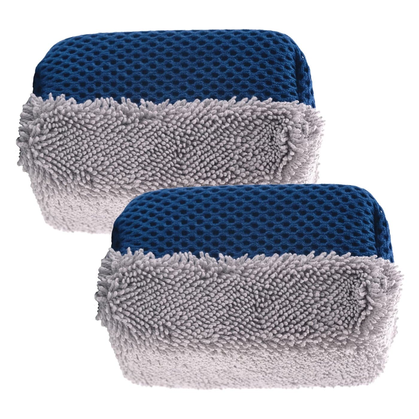 VIKING Tire Shine Applicator Sponges MultiPurpose Mesh and Microfiber Applicator Pad for Car Detailing Blue and Grey 2 Pack