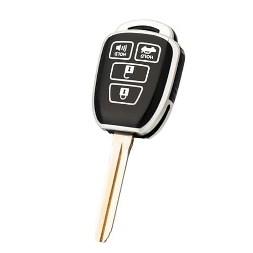 CHATYYD Key Fob Cover for Toyota, Soft TPU Car Key Cover Compatible with 2012-2017 Toyota Camry RAV4 2014-2019 Toyota Corolla Highlander Accessories(Black)