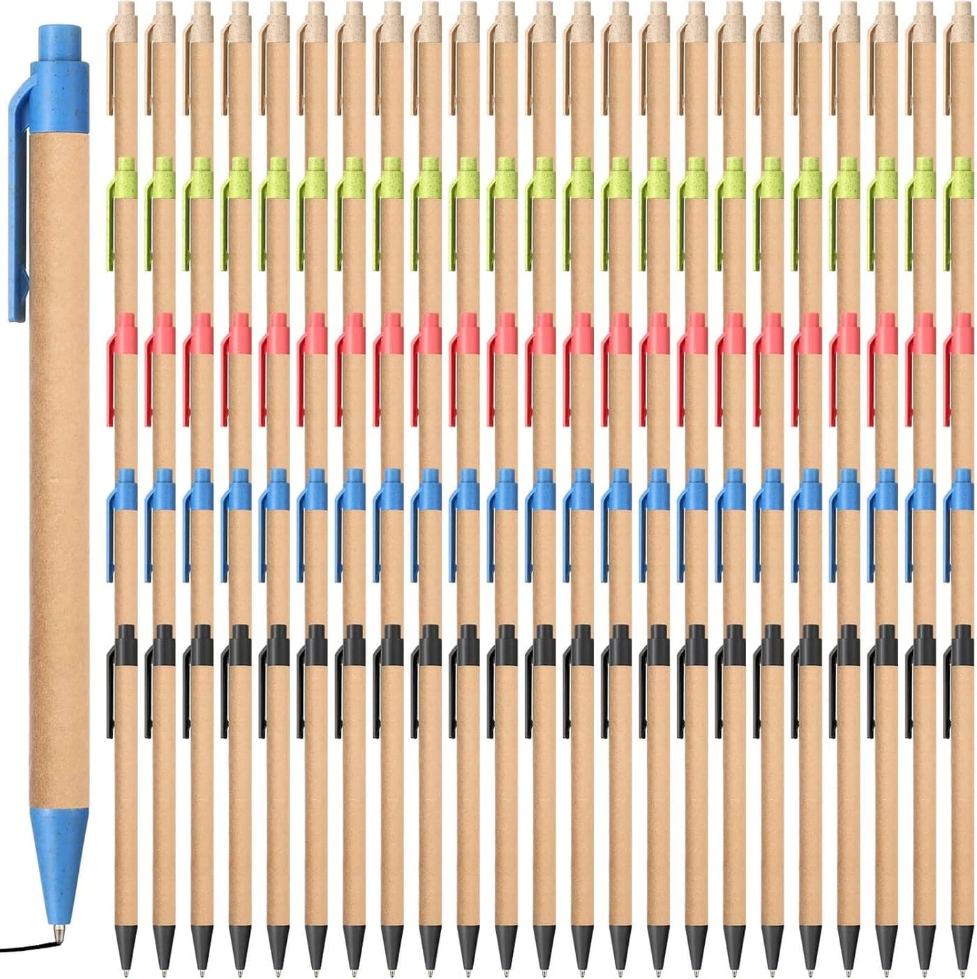 Epakh 150 Pcs Friendly Pens Retractable Ballpoint Pens Medium Point Black Ink Click Pens Straw Ballpoint Pen for Journaling Writing Office Supplies Products