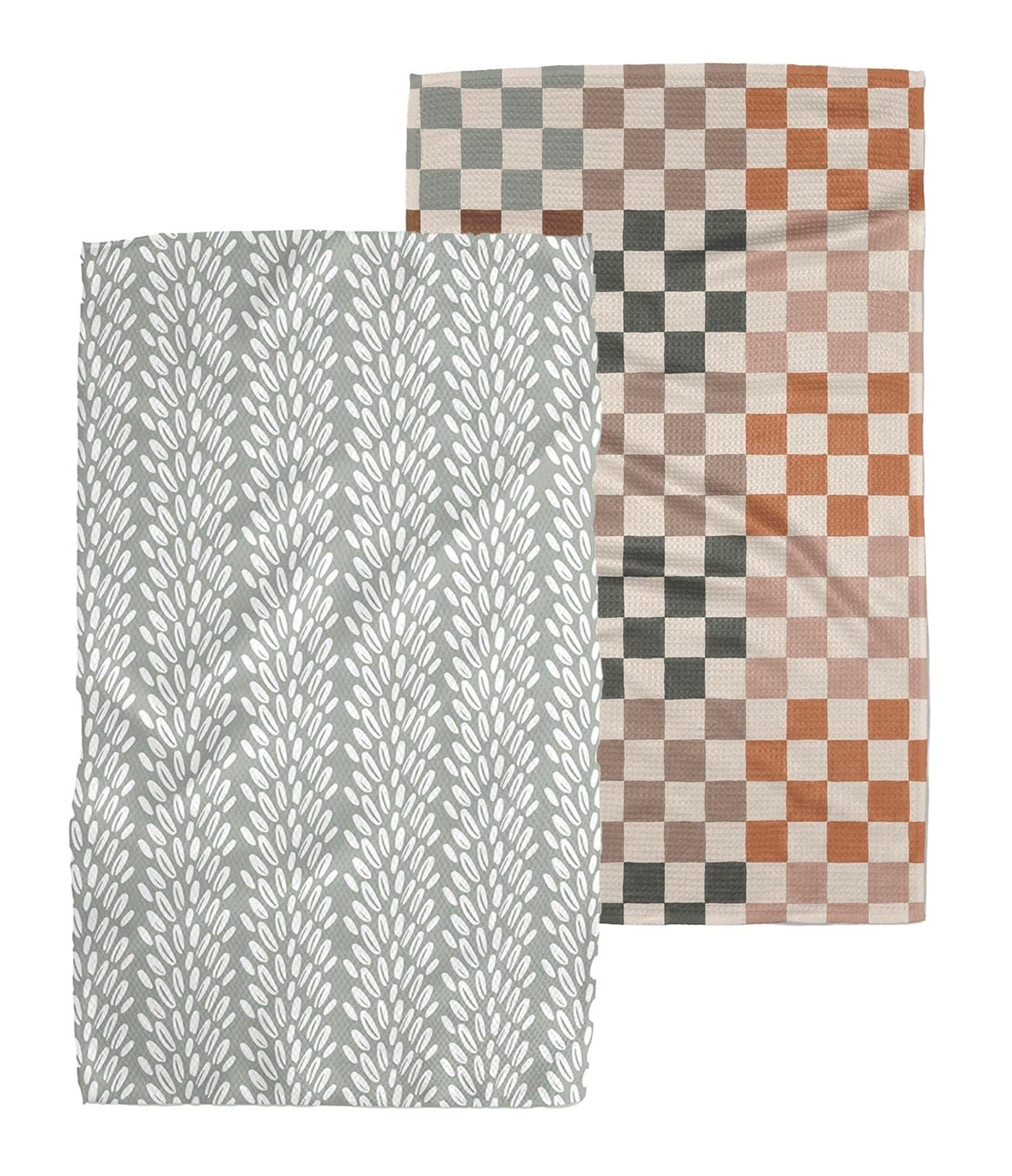 GEOMETRY Kitchen Tea Towels Quick Dry Microfiber Dish Towels for Kitchen Checkmate 18 x 30 2 Pack
