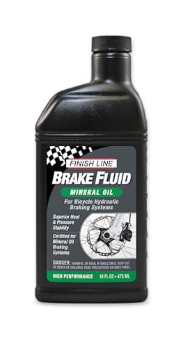 Finish Line Mineral Oil Bicycle Brake Fluid Low Viscosity Hydraulic Disc Brake Fluid for Smooth Lever Response and Enhanced Performance 16oz Bottle