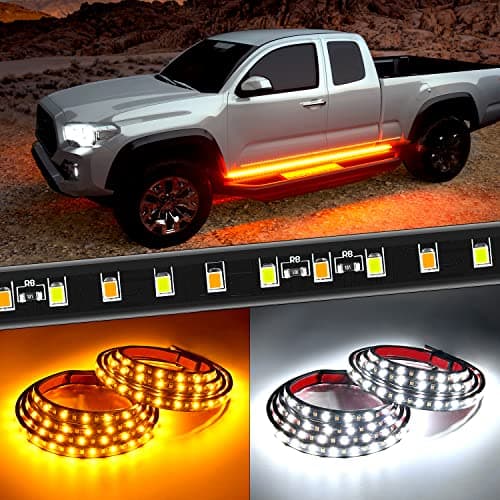 Nilight 4Pcs Car Underglow Neon Accent Strip Lights 256 LEDs RGBIC Multi Color DIY Sound Active Function Music Mode with APP Control and Remote Control Underbody Light Strips, 2 Years Warranty