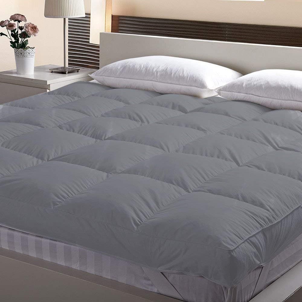 Jaipur Linen Twin Size Bed Finest Imported Super Microfiber Soft Mattress PaddingTopper Grey48x72 in