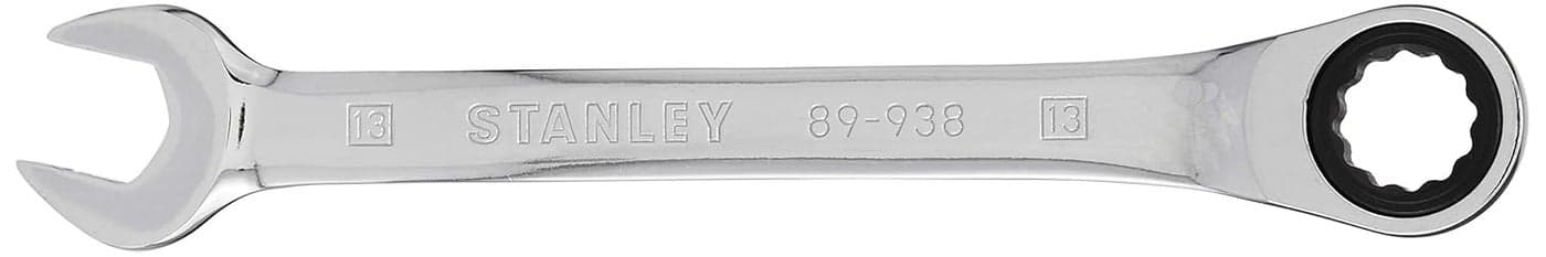 STANLEY STMT899388B 13mm Combination Stainless Steel Reversible Ratcheting Spanners Silver