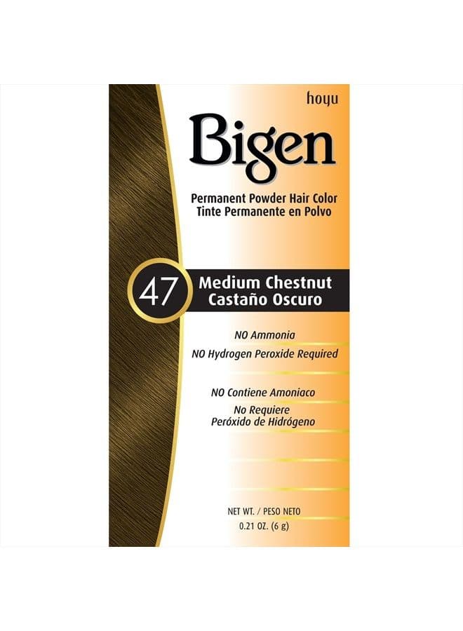 Powder Hair Color #47 Medium Chestnut, 0.21 Ounce (Pack of 6)