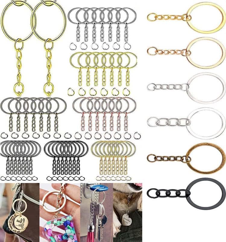 DIY Crafts 20 Only Kerings, Bronze, Only Kerings, D Hook Type Swivel Clasp Metal Lanyard Snap Lobster Claw Clasp Keychain Ring Eye Screw Jump Ring Screw Min(20 Only Kerings, Bronze)