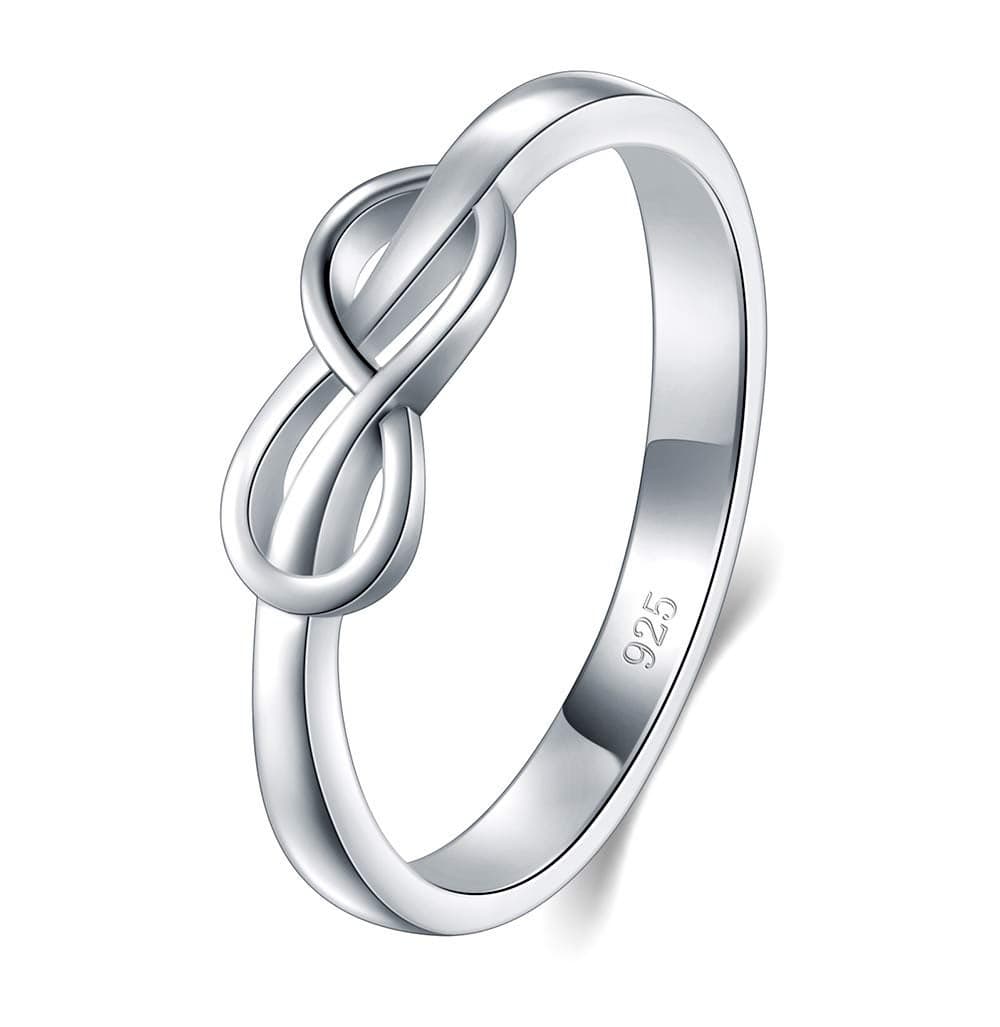 BORUO Infinity Ring - Sterling Silver Rings For Women