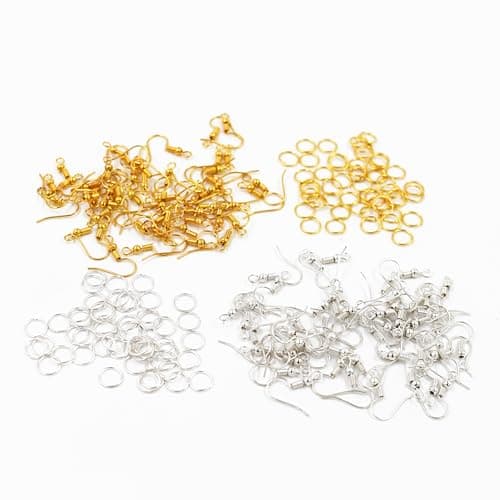 IVEI DIY Earring Hooks & Jump Rings for Jewellery Making – Bulk Pack | DIY Projects, Quilling & Craft | Ideal for Artists, Professionals, Kids (Set of 100 - Mixed)