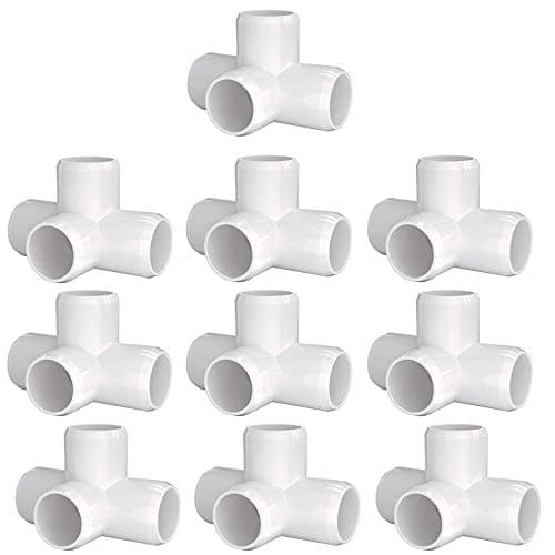 letsFix 1/2" PVC Fittings 4 Way (10-Pack) Furniture Grade, Elbow Connector, Heavy Duty for DIY Furniture, Frames, UV Resistant - Compatible with 1/2" Schedule 40 PVC Pipes