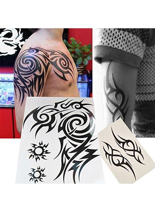 8 Sheets Waterproof Large Temporary Tattoos Men Tattoo Sticker Make up Body Art Fake Tattoo