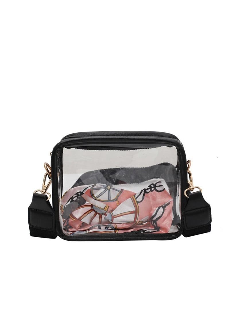 Fashion Outdoor Travel Pvc Transparent Bag Personalized Clear Small Square Bag Women Shoulder Mobile Phone Messenger Bag