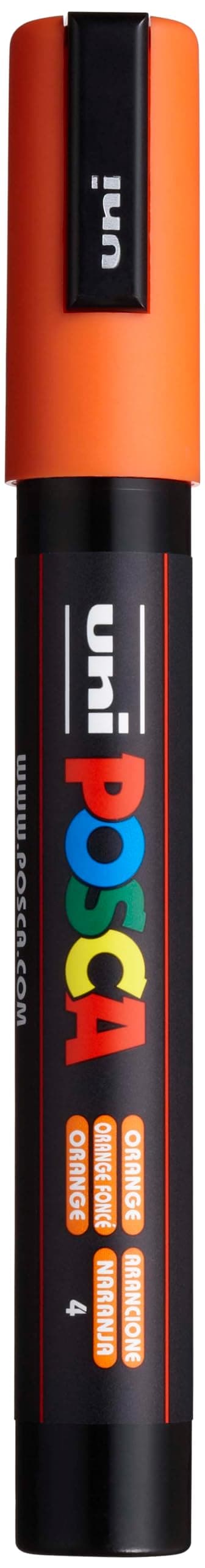 uni POSCA PC5M WaterBased Paint Markers Reversible Medium Tip 1825mm Orange