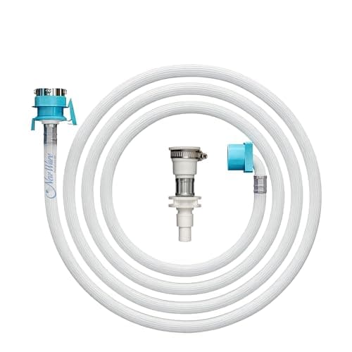 NEW WARE 5 Meter PVC Washing Machine Inlet Hose Pipe | Textile Braided with ABS Connector & Tap Adapter | For Top & Front Load Machines