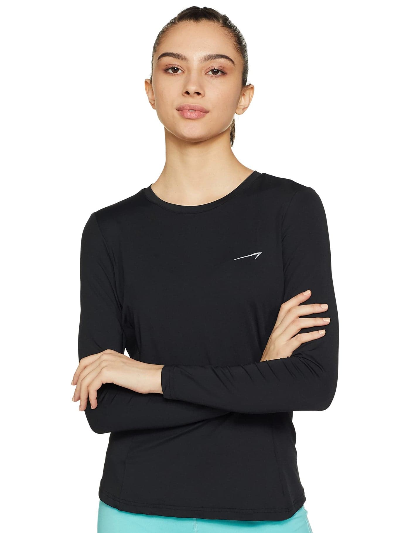 Van Heusen Women Proactive Elite High Stretch T-Shirt - Full Sleeve, Peach Finish_88411_Black_L
