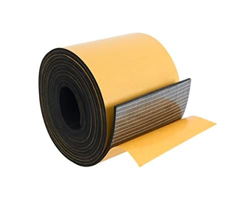 High Density Foam Weather Stripping Door Seal Strip Insulation Tape Roll for Insulating Door Frame Window Air Conditioner Self Adhesive Sealing Weatherstrip 4 in x 116 in x 10 Ft Black