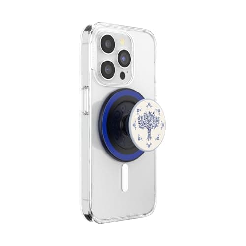 PopSockets Phone Grip for MagSafe with Kickstand, Magnetic Stand, Swappable Top, Secure Hold for iPhone MagSafe Cases, Phone & Tablet Grip - Olive Tree Tile
