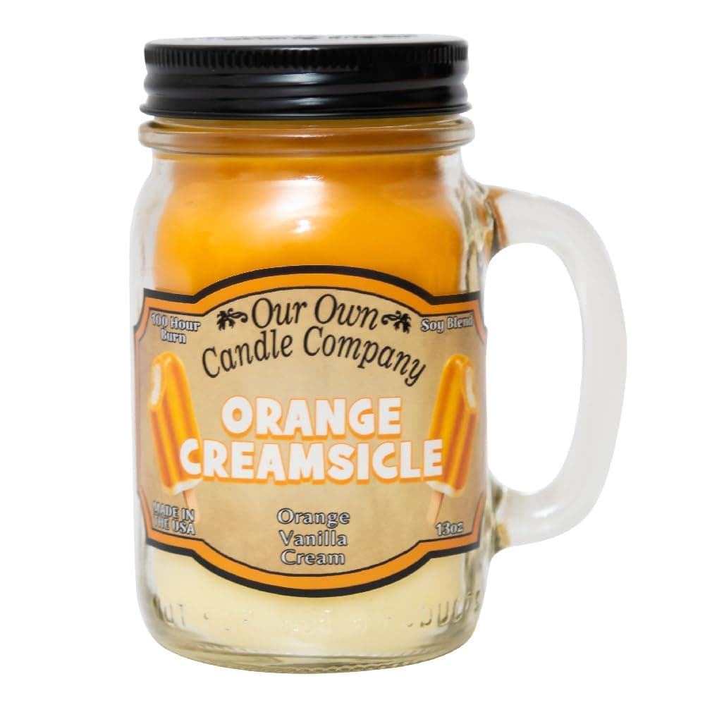 Our Own Candle Company Orange Creamsicle Scented Mason Jar Candle 100 Hour Burn Time 13 Ounces