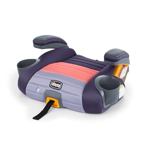 Chicco GoFit ClearTex Plus Backless Booster Car Seat Latch Attachment QuickRelease Latch Removal Portable Car Booster Seat for Children at Least 4 Years Old and 40110 lbs SunsetPurple