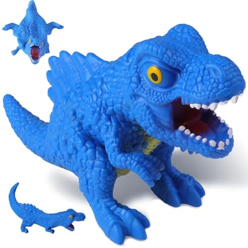 Squishy Dinosaur Toys Blue Dinosaur Stress Balls for Kids and Adults Sand Filled Dinosaur Squishy Toys Dino Sensory Fidget Toys Squish Squeeze Ball Stretch Stress Relief Toys for Gifts