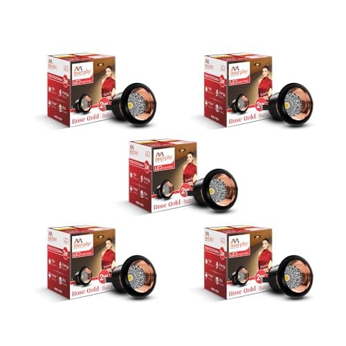 Murphy 2 Watts Rose Gold Button LED Cool White Round LED Spot Light, Pack of 5