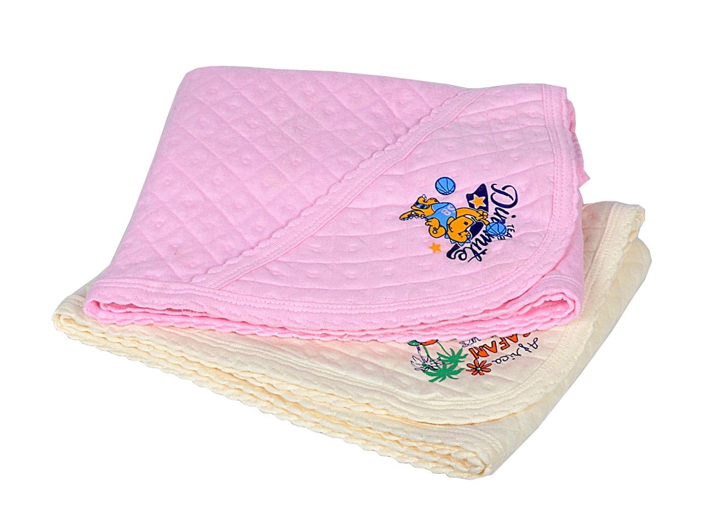 Sathiyas 100% Soft Cotton Baby Hooded Towels - Pack of 2, 70x60 cm, Assorted