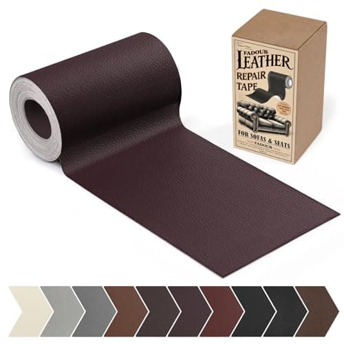 Fadoub Leather Repair Patch 4 x 63In Self Adhesive Leather Repair Tape for Furniture Vinyl Repair Tape for Repairing Vinyl Couch Sofa Car Seats Car Interior Coffee Brown