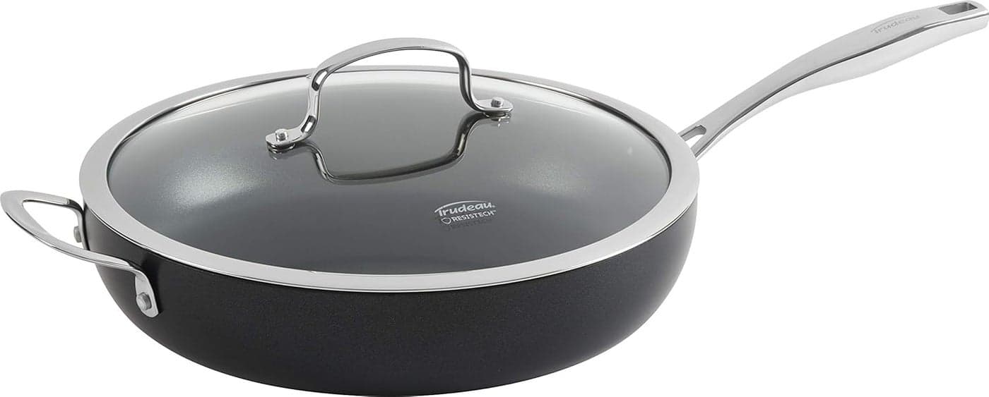 Trudeau Heroic Hard Anodized Saute Pan with lid 12Inch Black