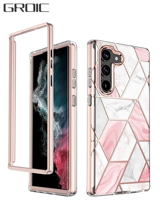 Designed for Samsung Galaxy S23 Plus 6.6" Case, Full Body Rugged Case with Built-in Touch Sensitive Anti-Scratch Screen Protector, Stylish Marble Shockproof Protective Phone Case Slim Thin Cover