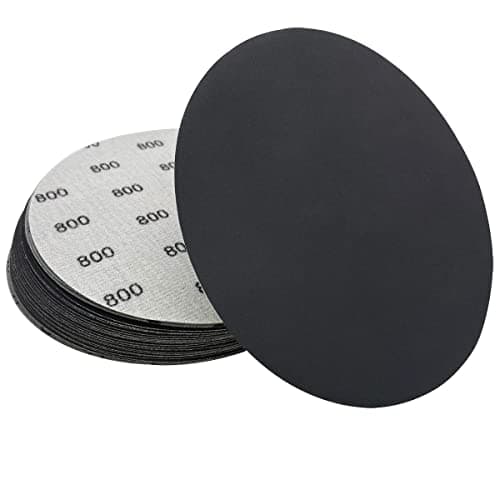 800 Grit Wet Dry Sandpaper, 25 PCS 6 Inch Sanding Discs with Hook and Loop Back, Premium Silicon Carbide Abrasive Polishing Sandpaper Pads for Auto, Metal or Wood Polishing and Scratches Removing
