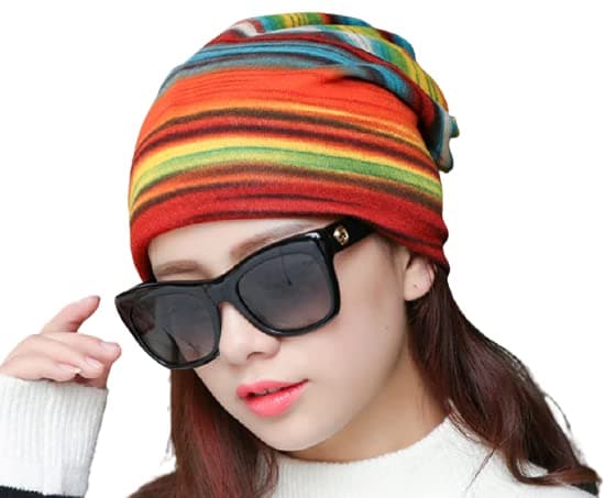 Alexvyan Ponytail Beanie Winter and Autumn Cap Bandanas Headwear Crochet Knit Cap Skull Beanies Warm Caps Female Knitted Stylish Hat for Women's Girls & Ladies Fashion (IN, Alpha, M, MulticolorOrange)