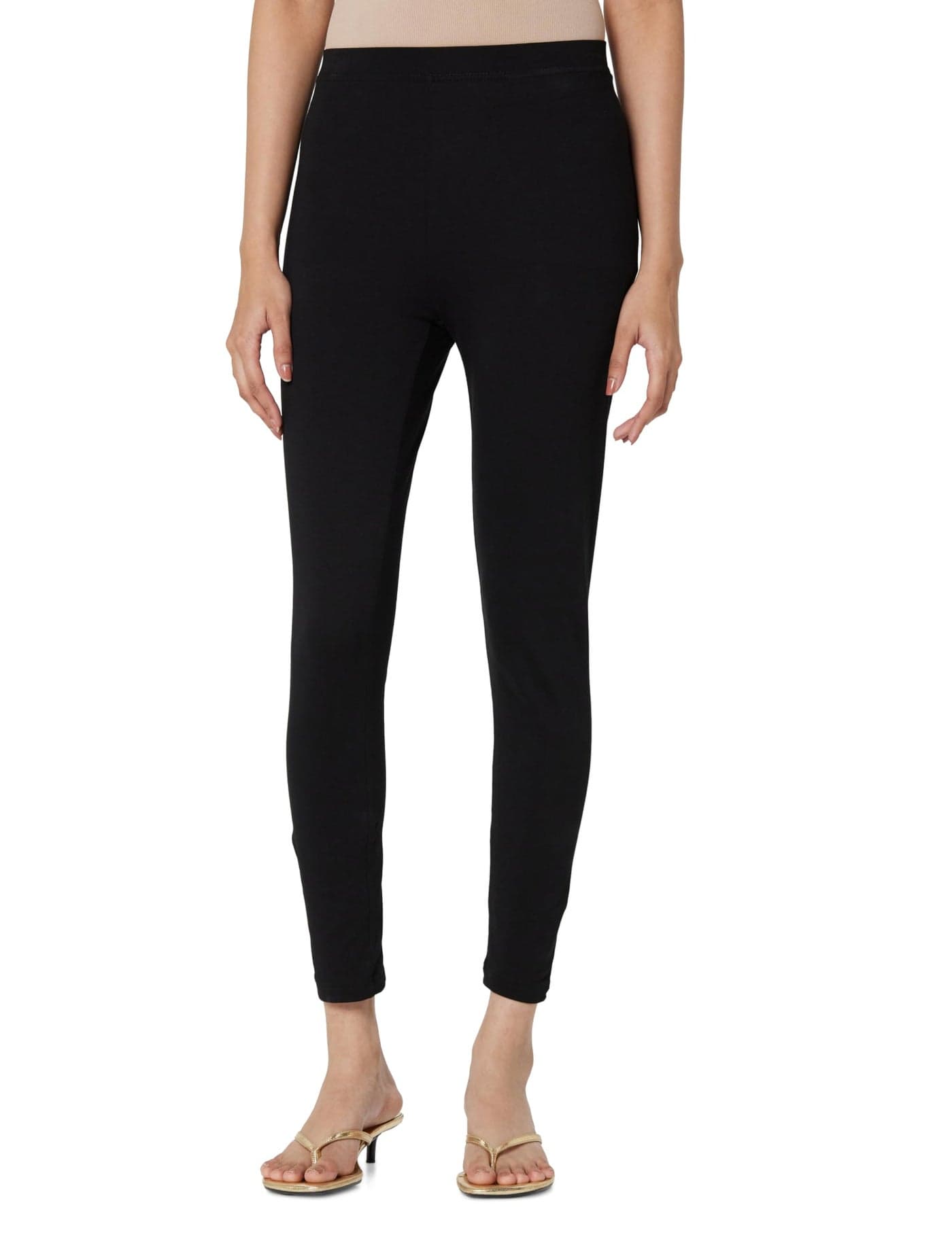 Max Women's Regular Fit Black Mid Rise Leggings L