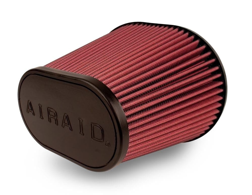 Airaid 721-243 Universal Clamp-On Air Filter: Oval Tapered; 6 Inch (152 mm) Flange ID; 8 Inch (203 mm) Height; 9.156 Inch x 7.5 Inch (233 mm x 191 mm) Base; 6.375 Inch x 3.875 Inch (162 mm x98 mm) Top