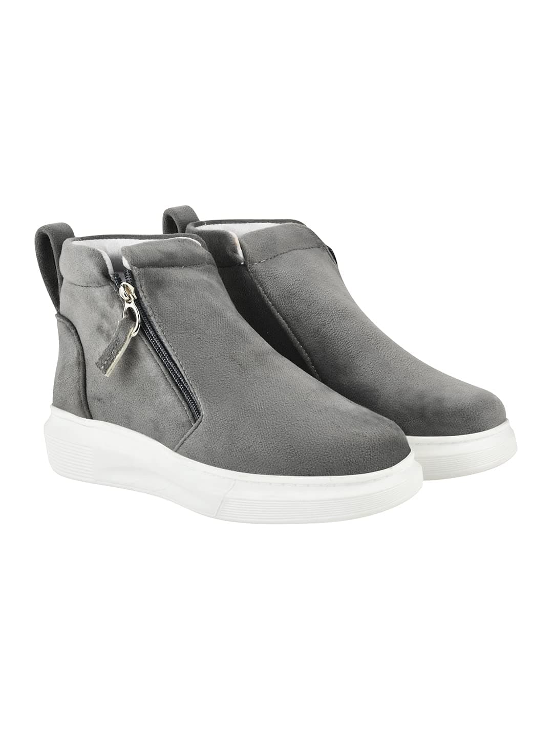 Shoetopia Casual Comfotable Smart Casual Grey Boots For Women & Girls /UK3