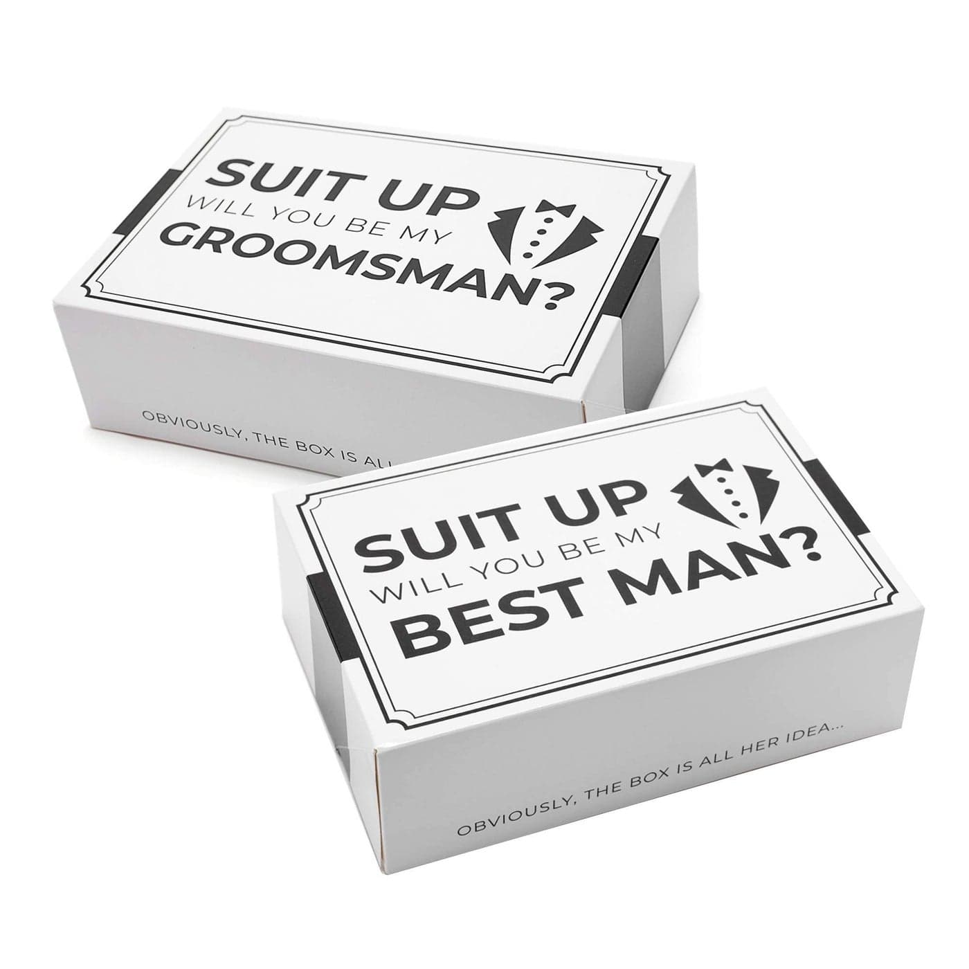 Pop Fizz Designs Groomsmen Box 6 pack Groomsman Gift I Groomsmen Proposal Box Groomsmen Gift Box Set Will You Be My Groomsman Will You be My Best Man Tuxedo Style