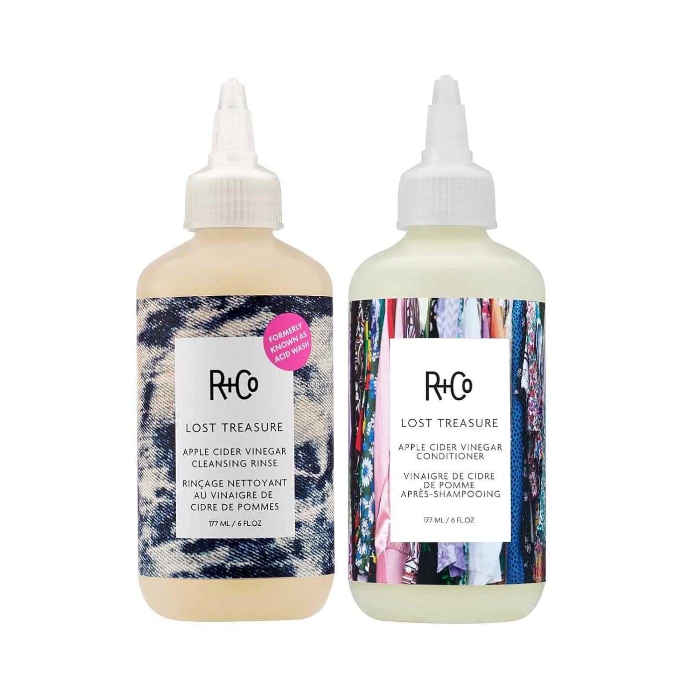 RCo Lost Treasure Apple Cider Vinegar Hair Rinse Conditioner Set ShineBoosting Hair Treatment for Clean Healthy Hair Remove Product BuildUp Restore Scalp pH 60oz Set of 2