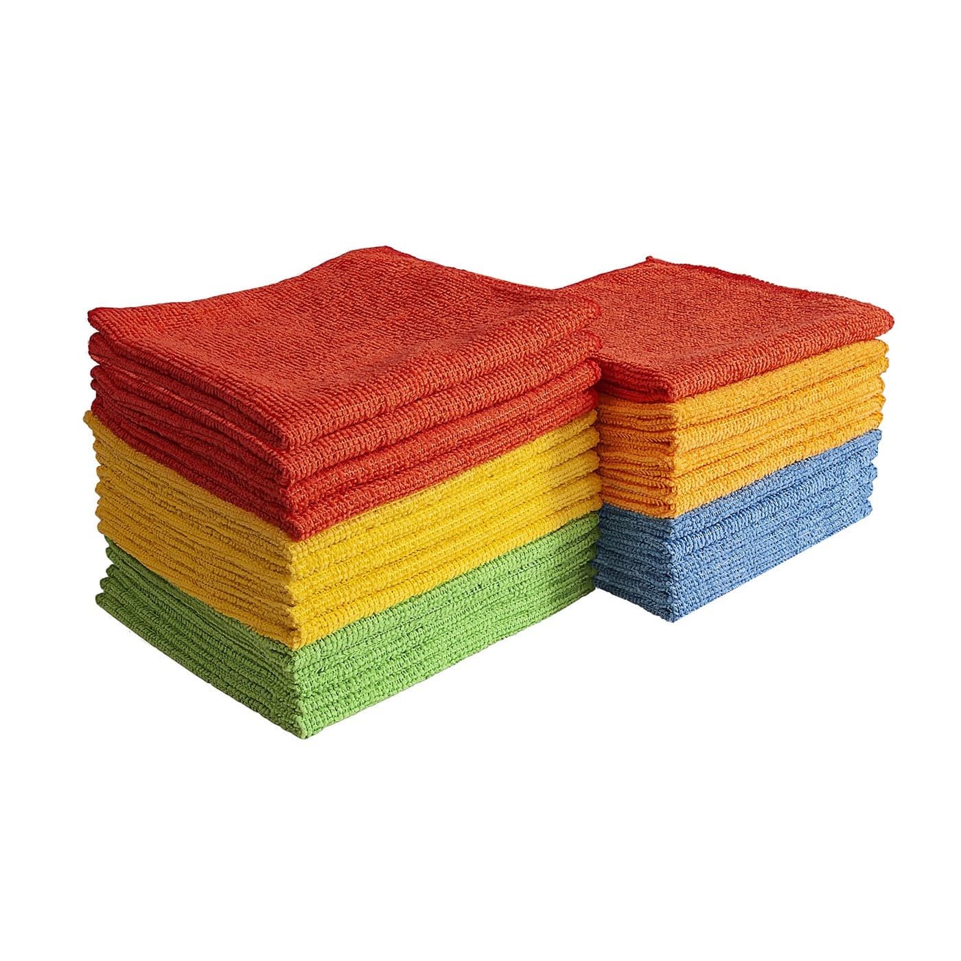Eurow Microfiber UltraAbsorbent Cleaning Cloths LintFree StreakFree Reusable Machine Washable Home Kitchen Auto Detailing 5 Colors for Easy Organization 115 x 115 Inch 25Pack