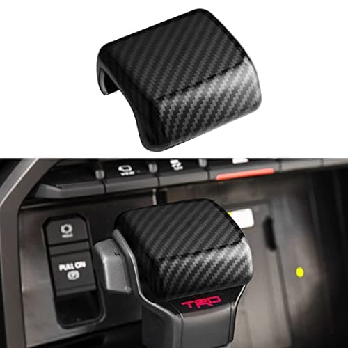INTGET Gear Shift Knob Cover for 2022 2023 2024 2025 2026 Toyota Tundra Accessories Carbon Fiber Car Center Console Gear Shift Knob Trim Protector Gear Shifter Cover for Toyota Sequoia Accessories