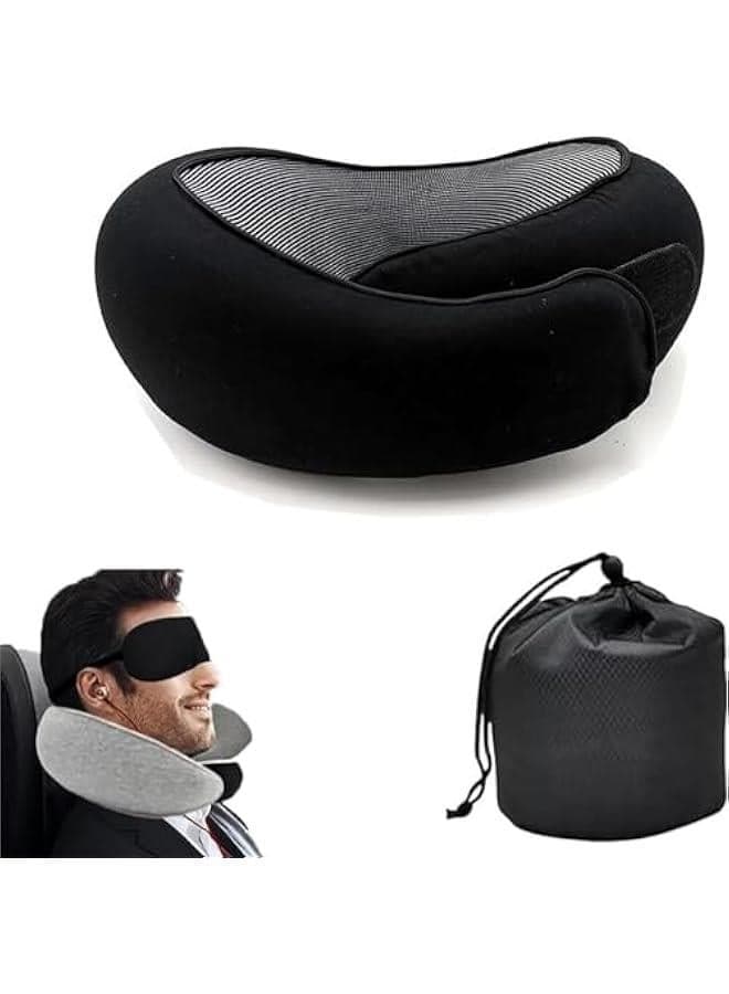 Neck Pillow for Traveling, Neck Travel Pillow Travel Neck Pillows for Airplanes, Neck Pillow Airplane, Travel Neck Pillow, Aircraft Memory Foam Travel Pillow for Airplanes (Black)