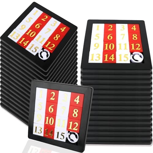 Norcoin 32 Pcs 15 Number Puzzles 28 Inch Number Sliding Puzzle Pocket Size Slide Puzzle Brain Teaser Puzzles for Kids Teens Adults School Rewards Party Favors Gift Bag Fillers