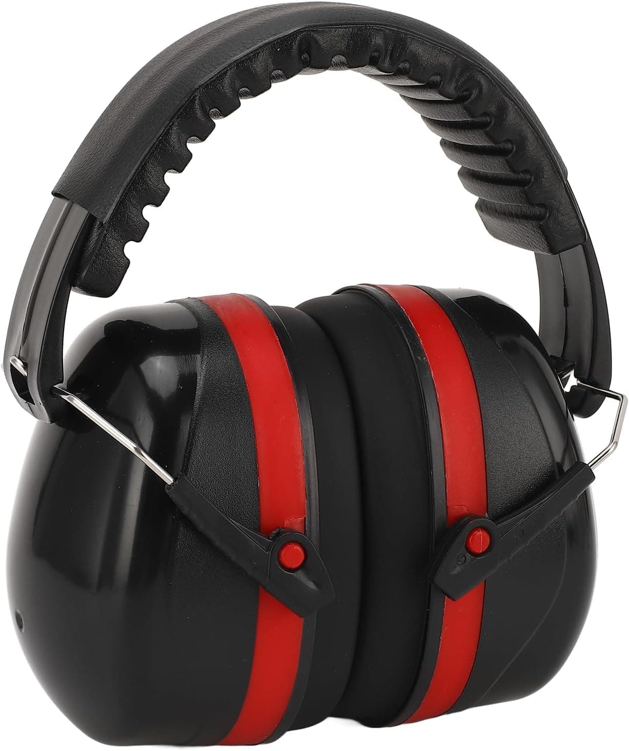 Techzere Safety Premium Ear Muffs: NRR:26dB SNR:33dB Adjustable & Foldable with Noise Reduction and Hearing Protection - Ideal for Shooting, Studying, Manufacturing, Construction (Red Black)
