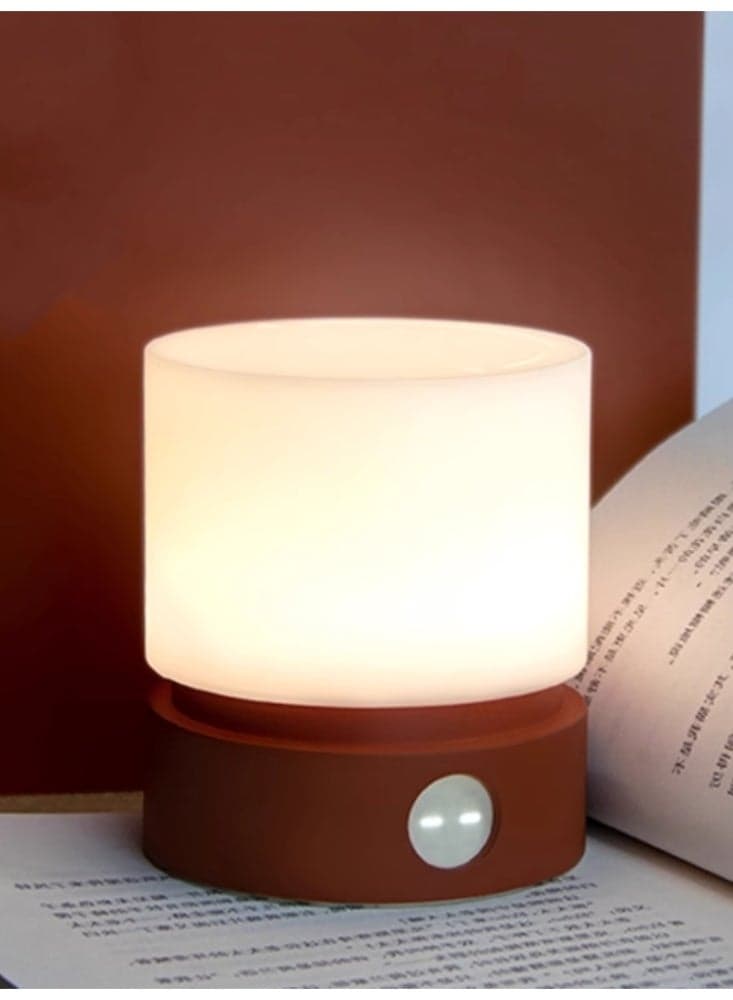 Cylindrical Night Light, Bedroom Bedside Infinite Dimming, Timed Off Sleep, High-end Charging Desk Lamp Rou Gui Hong