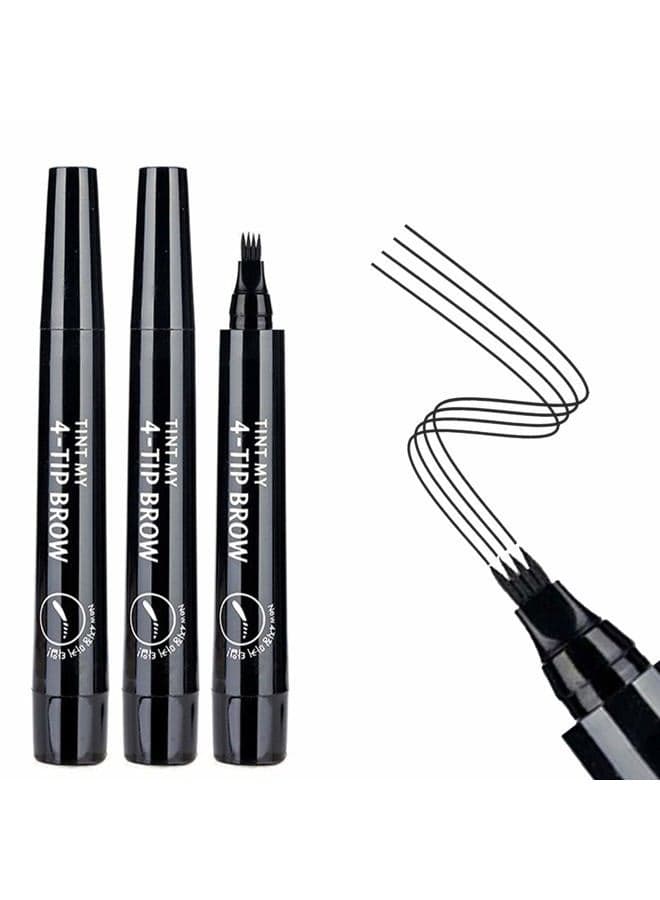 3PCS Black Eyebrow Pencil Eyebrow Pen - Waterproof Microblading Eyebrow Pen,Long Lasting,Easily Create Natural Eyebrow Makeup
