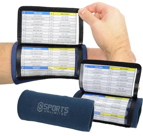 Sports Unlimited Youth Triple Wrist Coach, Football Wristbands for Plays, Baseball Wristbands, QB Arm Bands