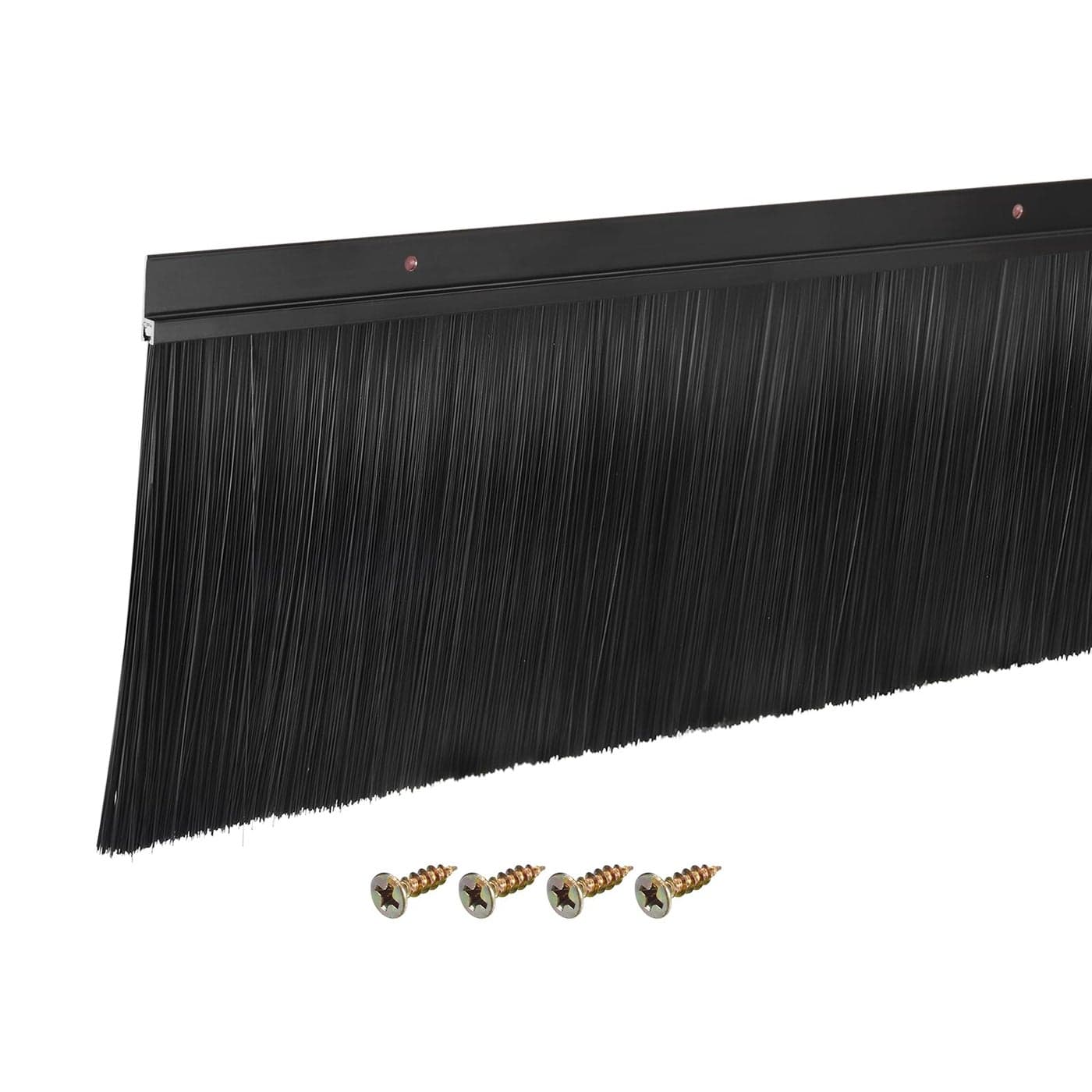 uxcell Door Brush Bottom Sweep HShape Aluminum Alloy Base with 59inch PP Brush for Home Industrial 35inch L Black
