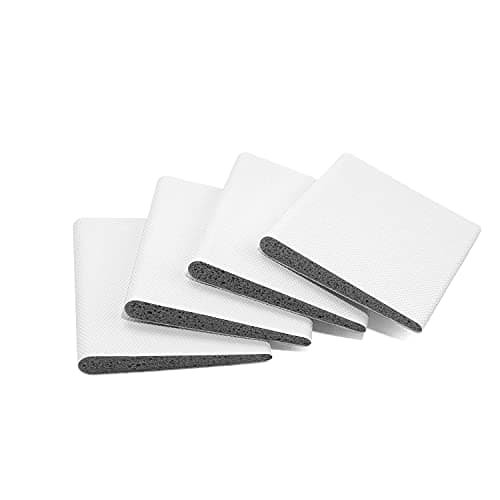 Builder Supply Door Corner Seals - Exterior Doorway Frame Sealing Wedge Filler - Cold Air & Draft Stopper with Heavy-Duty Adhesive - Self-Adhering Foam - Weatherstripping Accessories - White, 4-Pack