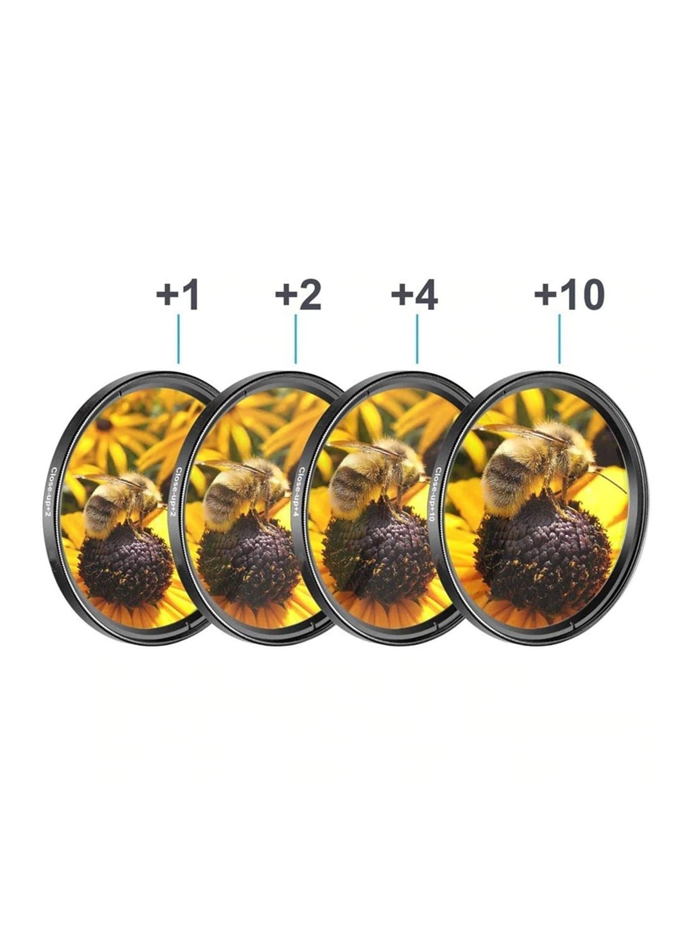 Close-up +1/+2/+4/+10 Lens Set Filters for Digital Cameras and DSLR Cameras Macro Lens Kit for Cameras Lens (4 Piece Set) (58mm)
